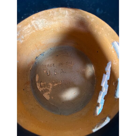 Vintage Ceramic Jack-O-Lantern Candle Holder With Top Hat Design - Picture 3 of 3